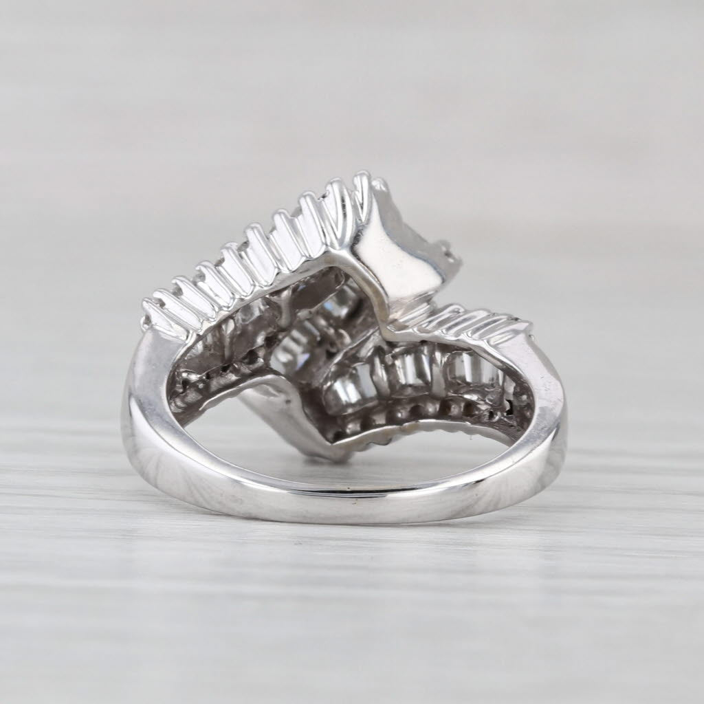 0.78ctw Diamond Overlay Ring 14k White Gold Size 5.5 Cocktail