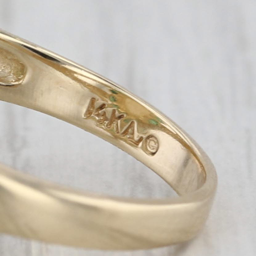 Opal Cabochon 1.20ctw Emerald Halo Ring 14k Yellow Gold Size 7