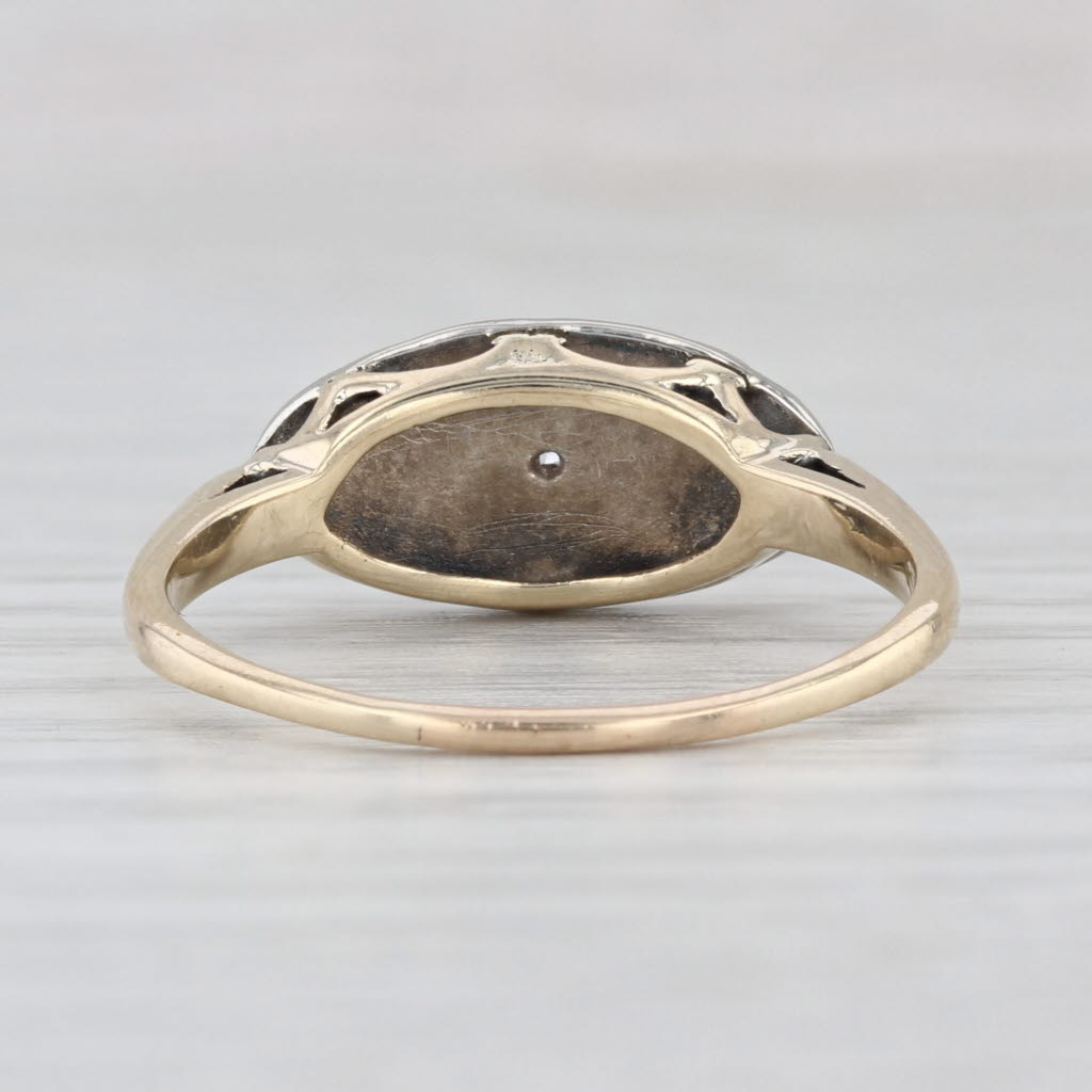 Vintage Diamond Princess Ring 10k White Yellow Gold Size 9