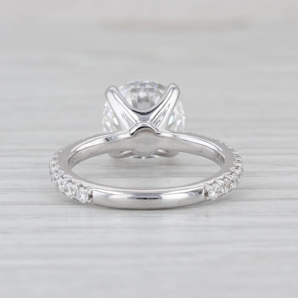 New IGI 3.54ctw Round Lab Grown Diamond Engagement Ring 14k White Gold Size 6