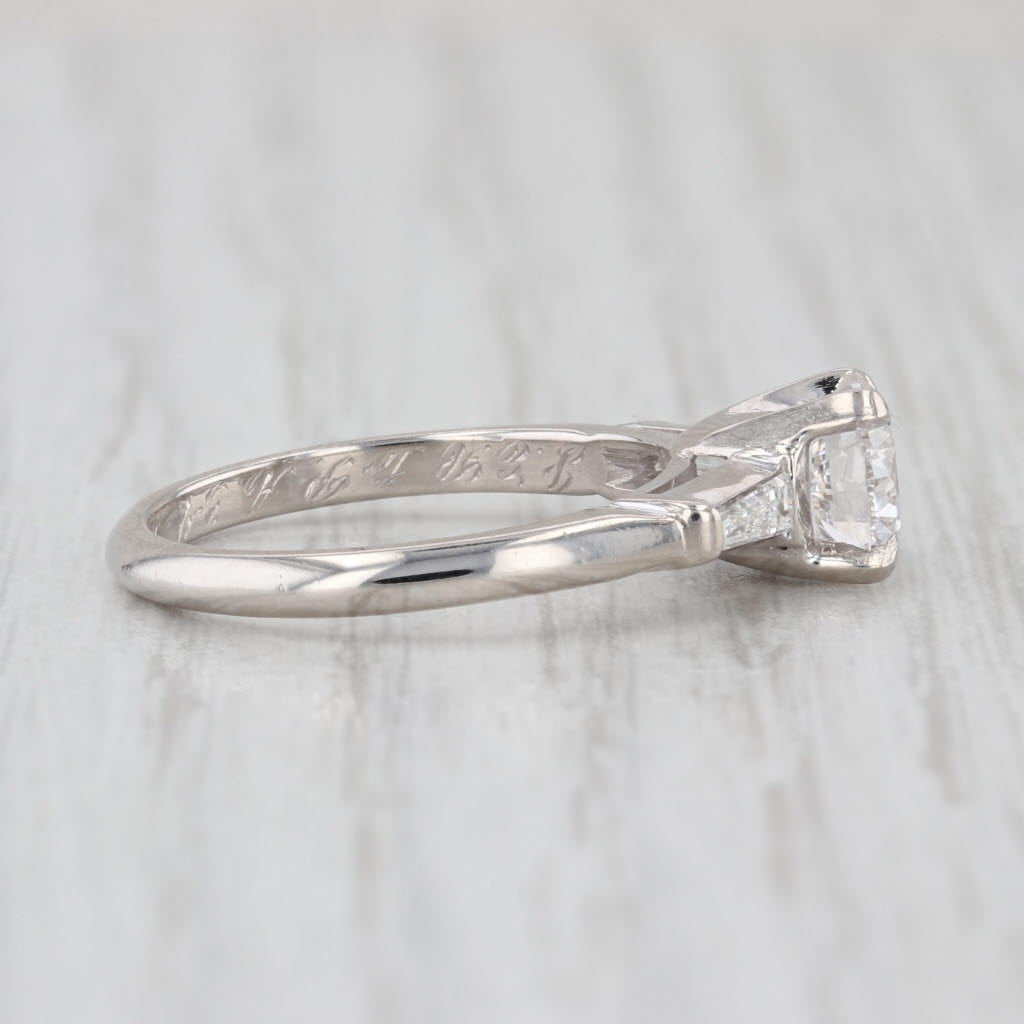 1.25ctw Lab Grown Diamond Engagement Ring Platinum Vintage Band New Diamond IGI