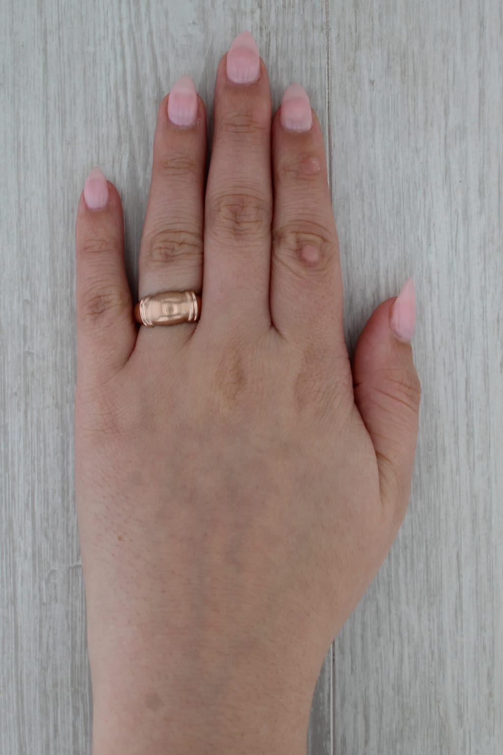 Brushed Beveled Ring 10k Rose Gold Size 7 Michael Anthony