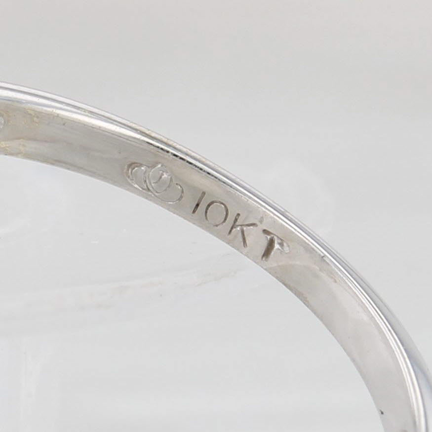 Light Gray 0.79ctw Gemstone Stackable Ring 10k White Gold Size 7 Multi-Stone