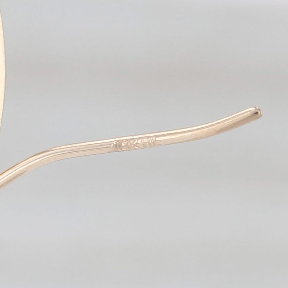 Round Hoop Earrings Textured Edge 10k Yellow Gold Snap Top 24.4 x 1.6mm