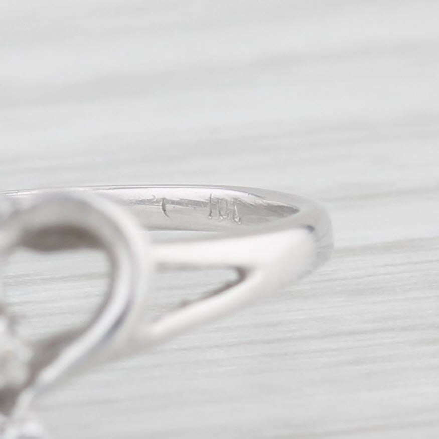 Light Gray 0.15ctw Diamond Open Heart Ring 10k White Gold Size 8