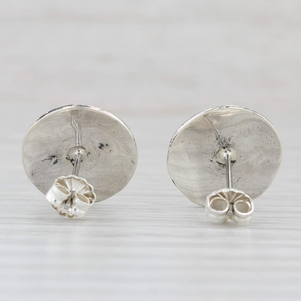 Light Gray Crescent Moon & Stars Stud Earrings Sterling Silver Celestial Jewelry
