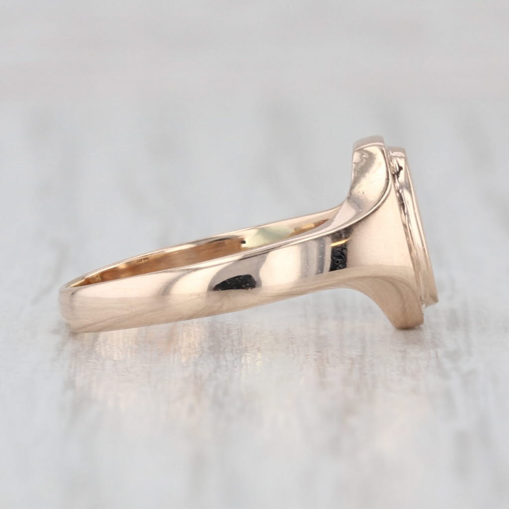 Vintage Engravable Signet Ring 10k Yellow Gold Size 4.5