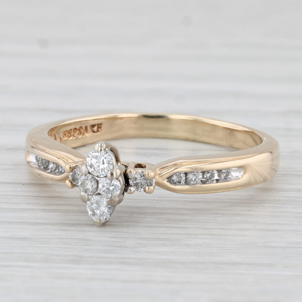 Light Gray 0.27ctw Marquise Diamond Engagement Ring 14k Yellow Gold Size 10.25