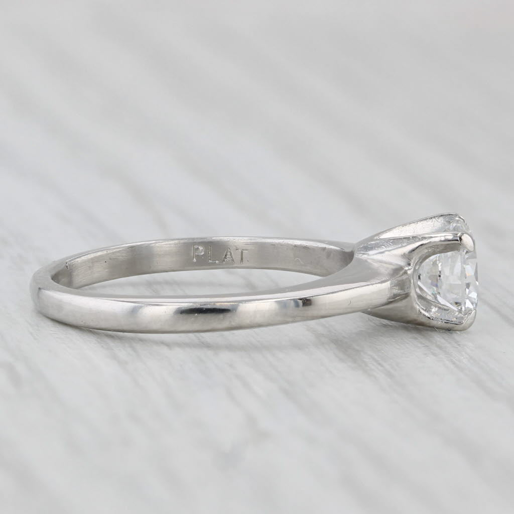 Light Gray 0.70ct Diamond Ring Platinum Round Solitaire Engagement Size 6