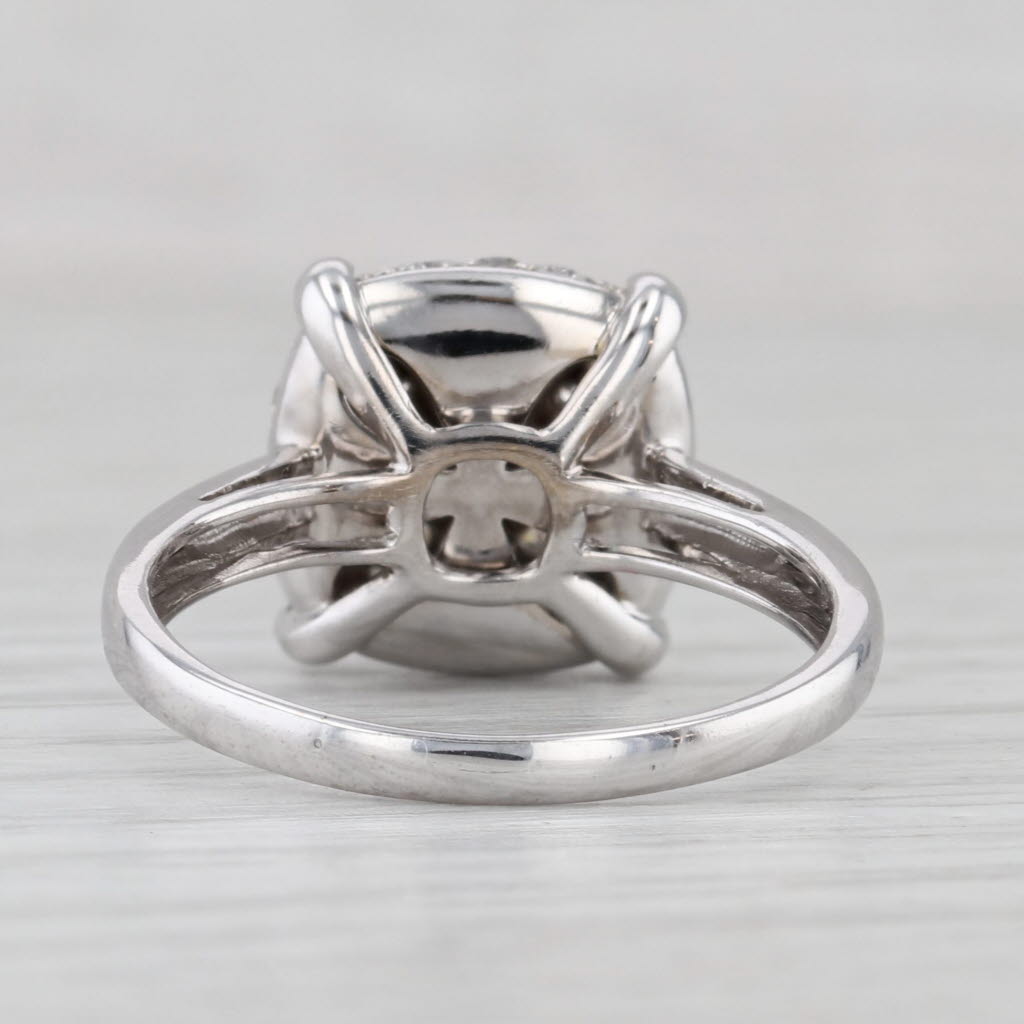 Light Gray 1ctw Diamond Cluster Ring 14k White Gold Size 7.5 VS2