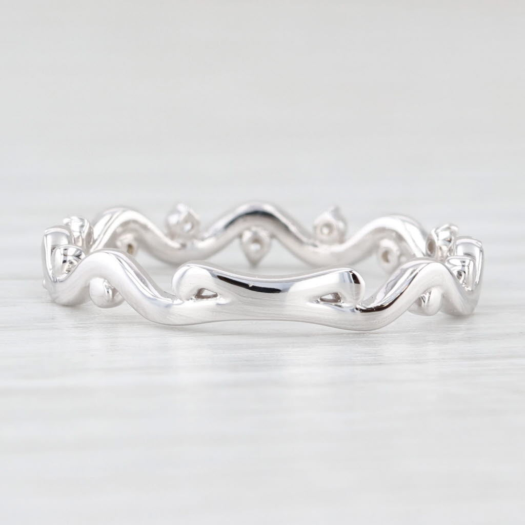 Light Gray New 0.22ctw Diamond Ring 14k White Gold Wedding Band Stackable Anniversary S 6.5