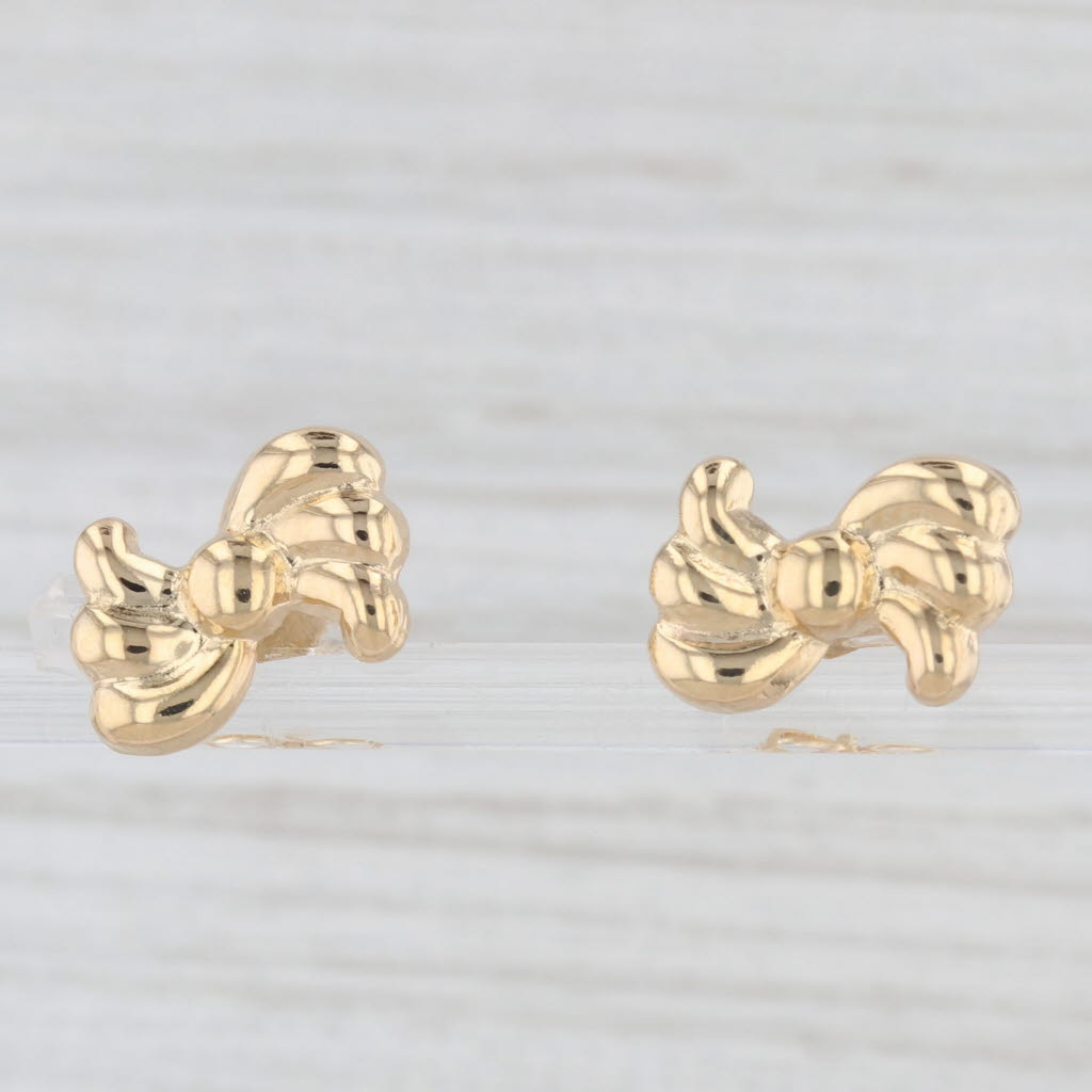 Light Gray Box Stud Earrings 18k Yellow Gold Pierced Studs