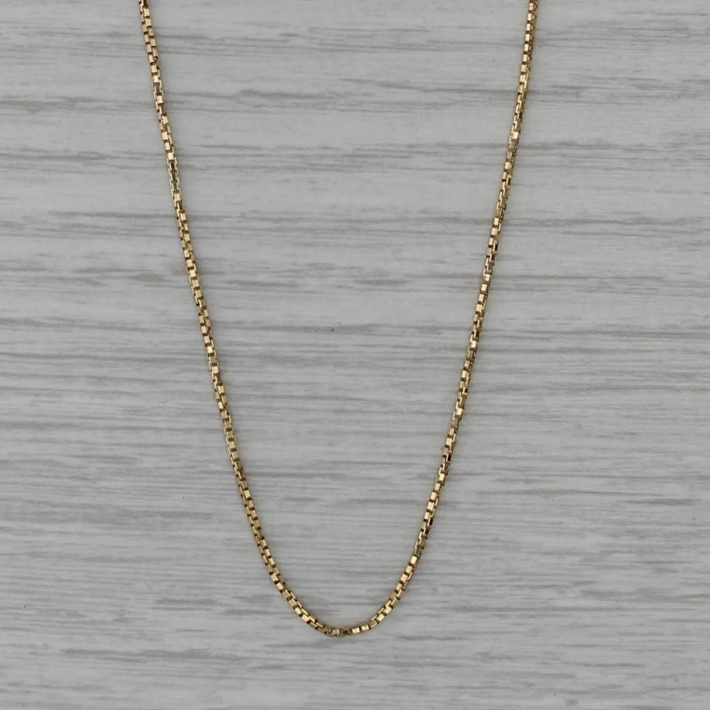 Box Chain Necklace 14k Yellow Gold 16" 1mm