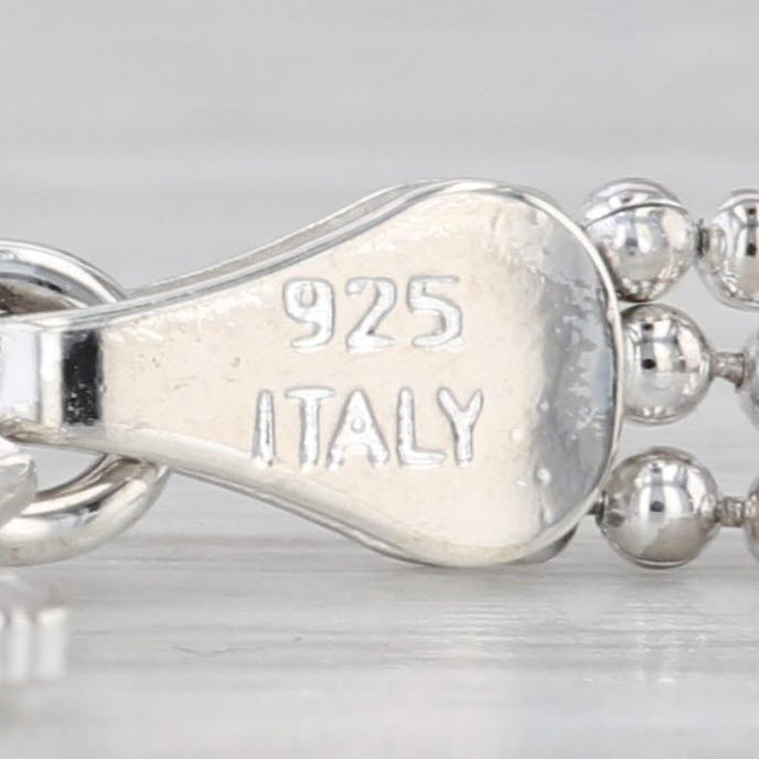 3 Strand Bar & Bead Necklace Sterling Silver 18" Italian