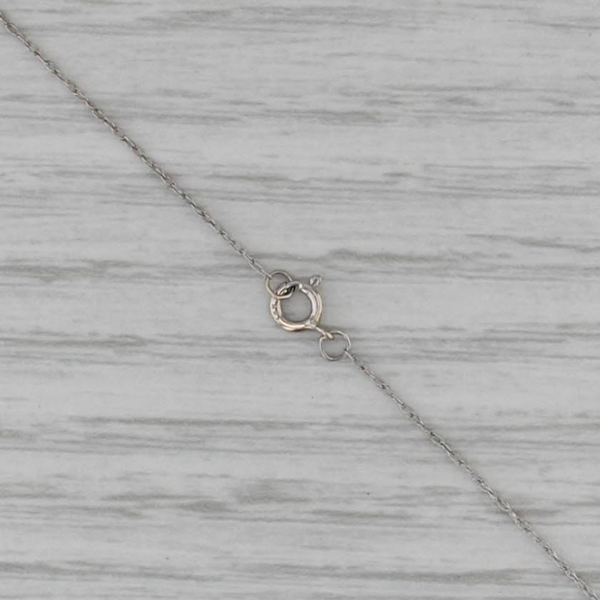 1.80ct Black Diamond Solitaire Pendant Necklace 14k White Gold 18" Rope Chain