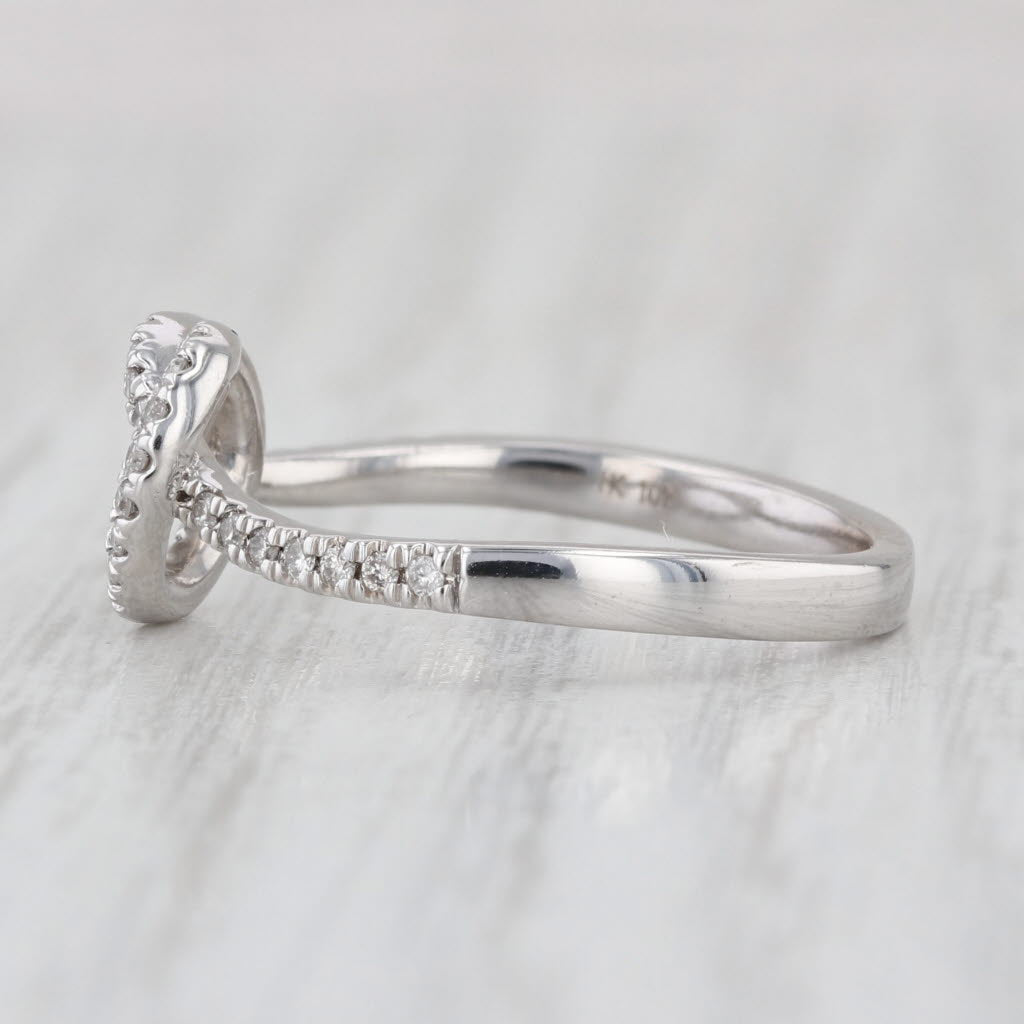 0.25ctw Diamond Preztle Knot Ring 10k White Gold Size 7.5