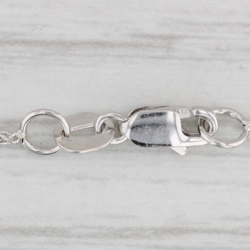 Light Gray 0.15ctw Diamond Cross Pendant Necklace 14k White Gold 16" Wheat Chain