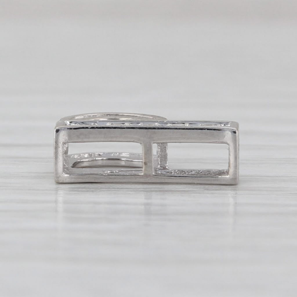 Letter Initial P Pendant 14k White Gold Floating Drop