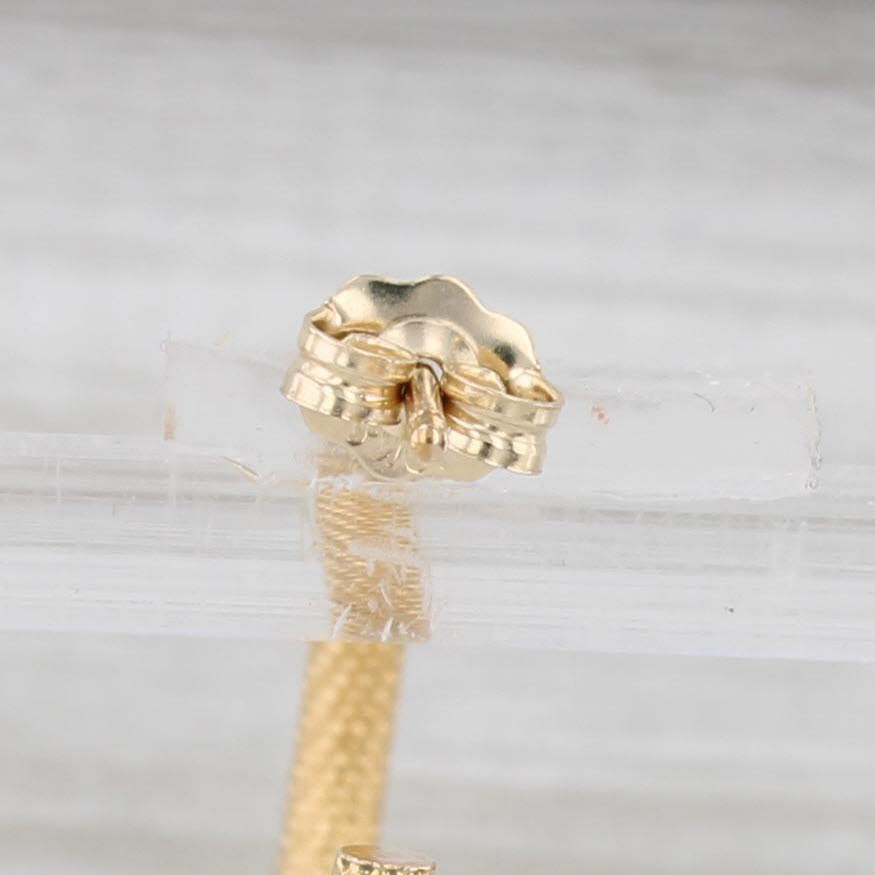 Light Gray Textured Hoop Earrings 14k Yellow Gold Round Hoops 20.3 x 2 mm