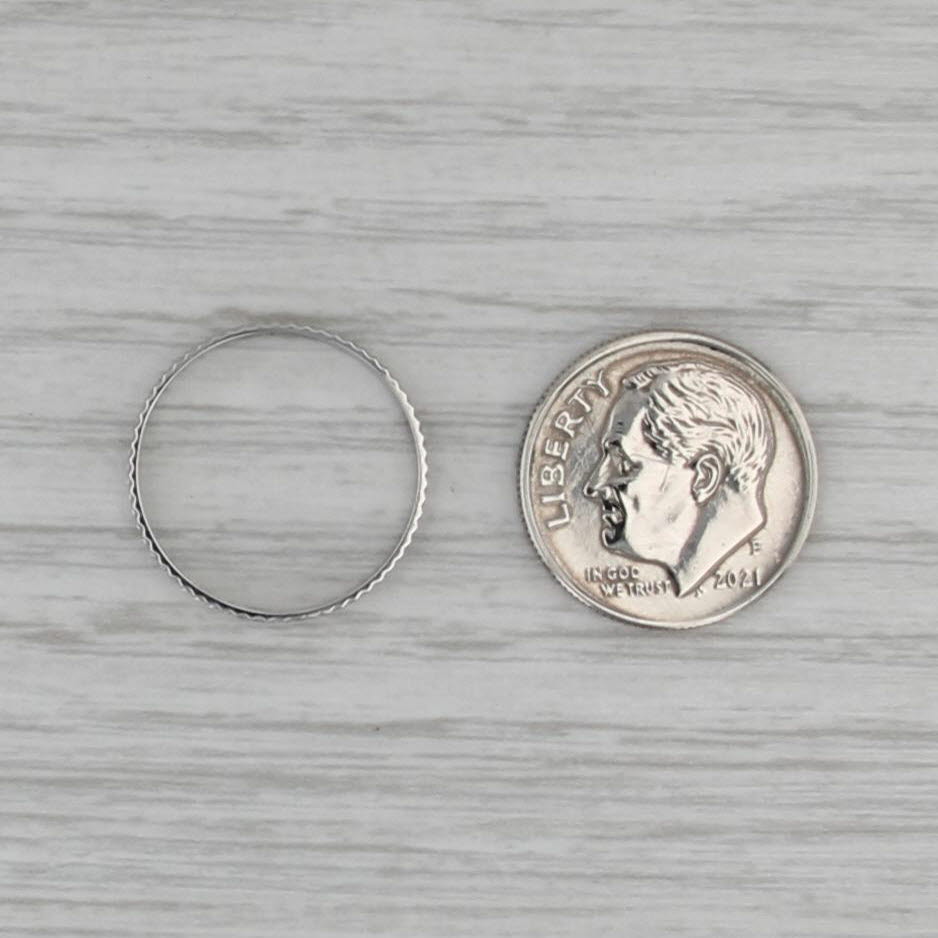 Milor Italy Women's Wedding Ring 18k White Gold Size 6 Ring Beveled Edge
