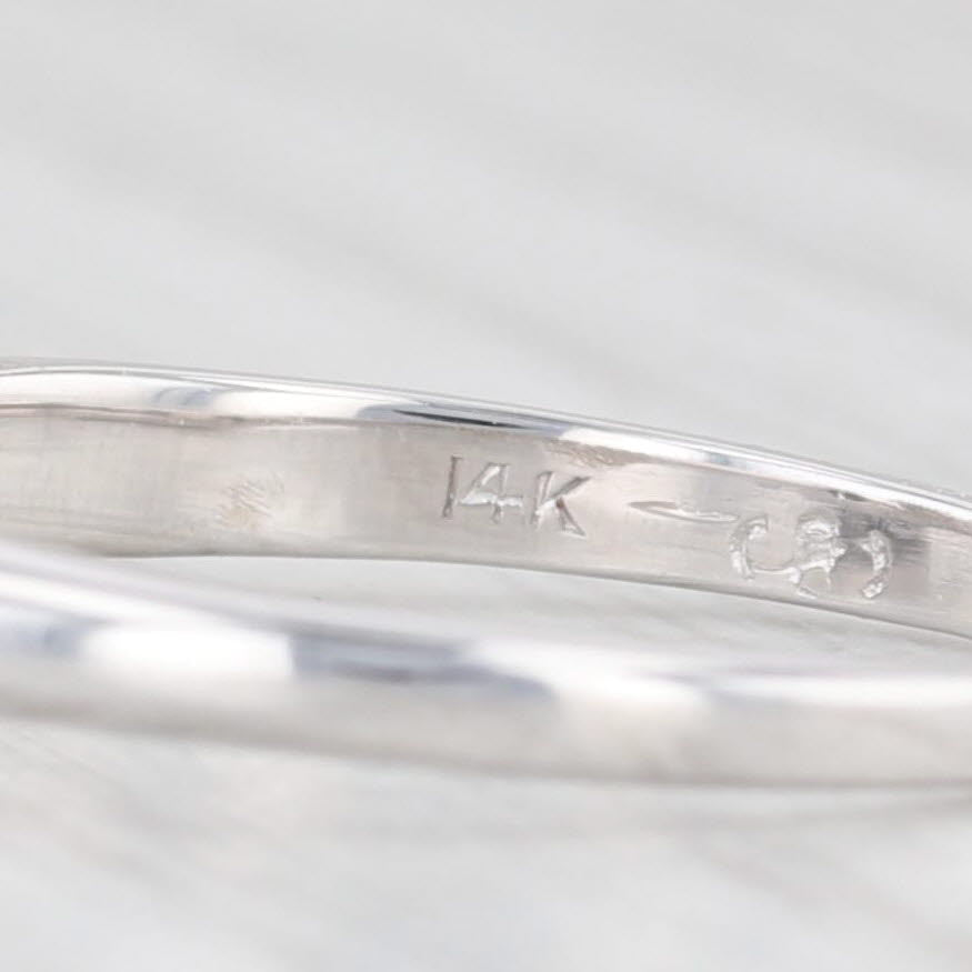 Light Gray 0.41ctw Round Diamond Engagement Ring 14k White Gold Size 5.5