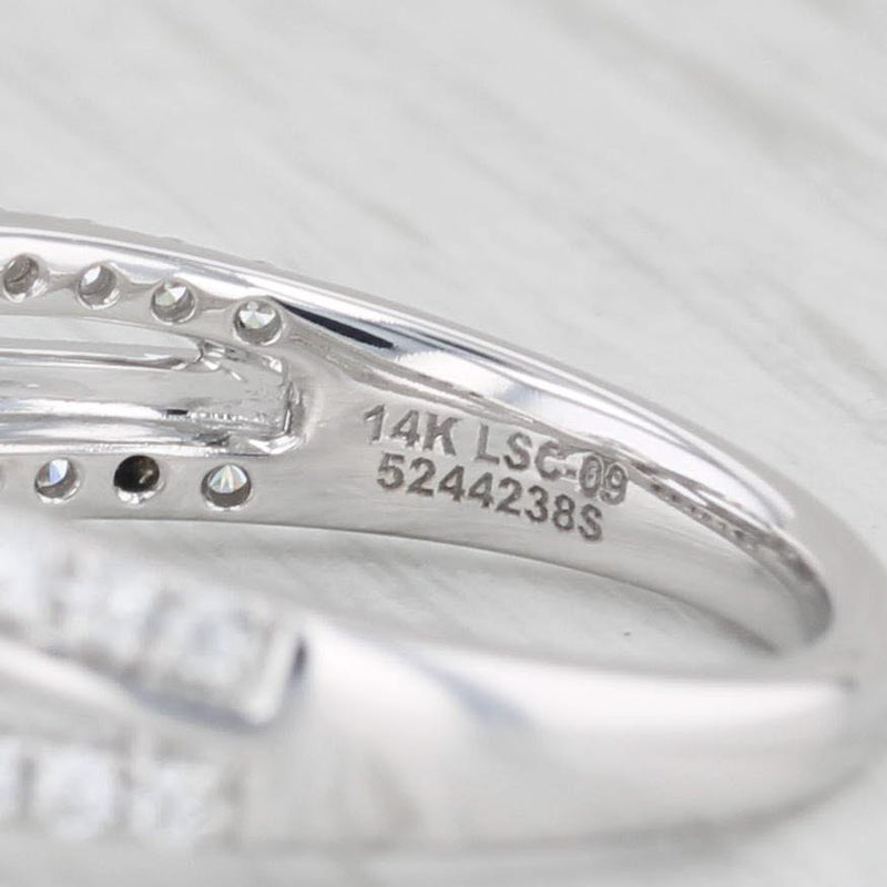The Leo Diamond Halo Engagement Ring 0.77ctw Princess 14k White Gold Size 7