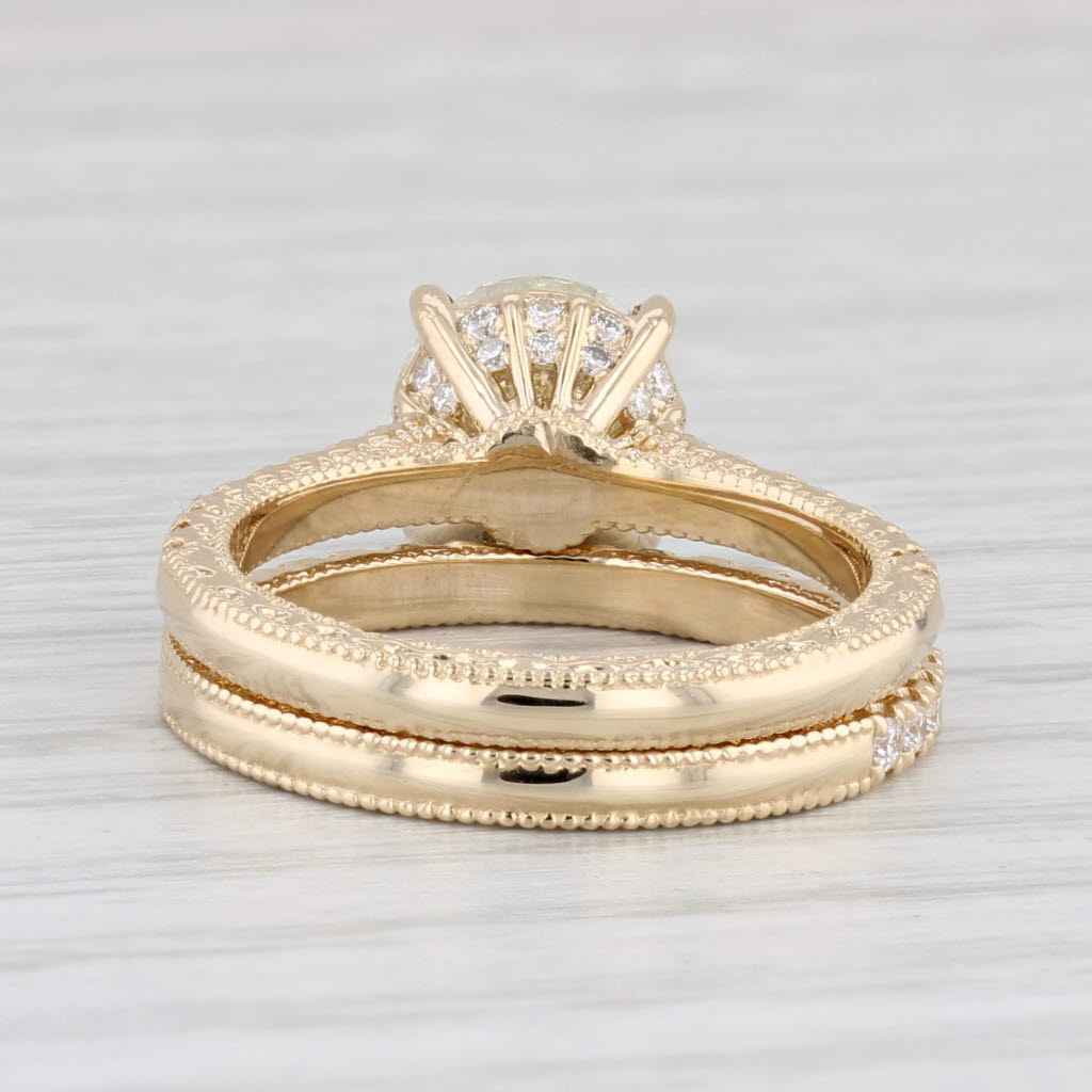 Light Gray New 2.54ctw VS Diamond Engagement Ring Wedding Band Bridal Set 14k Gold GIA