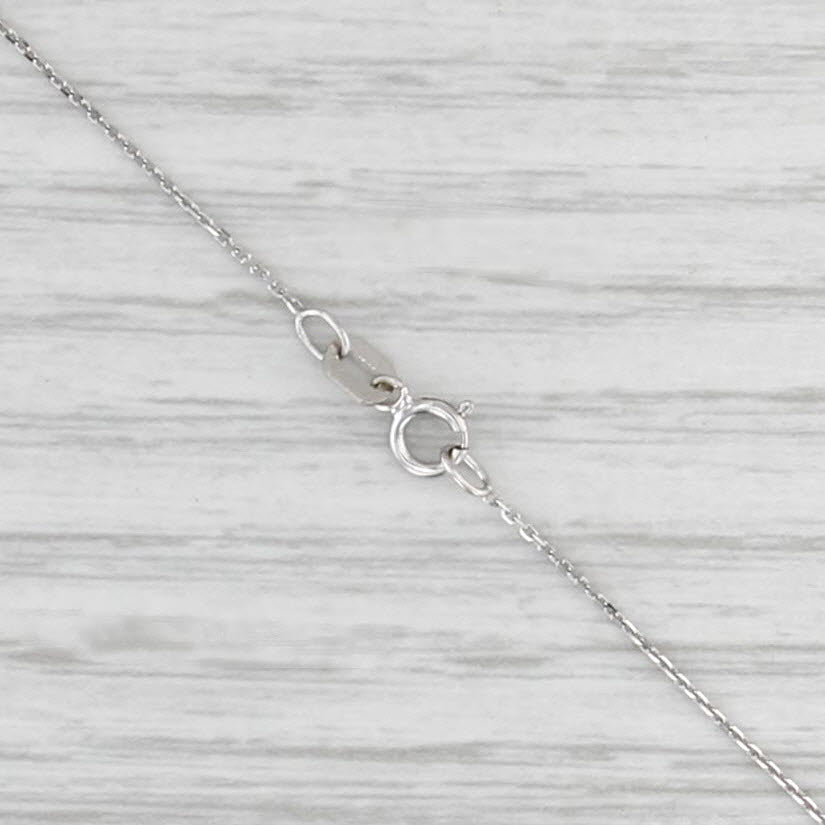 0.10ctw Diamond Necklace 14k Cable Chain 18k Pendant White Gold 18"