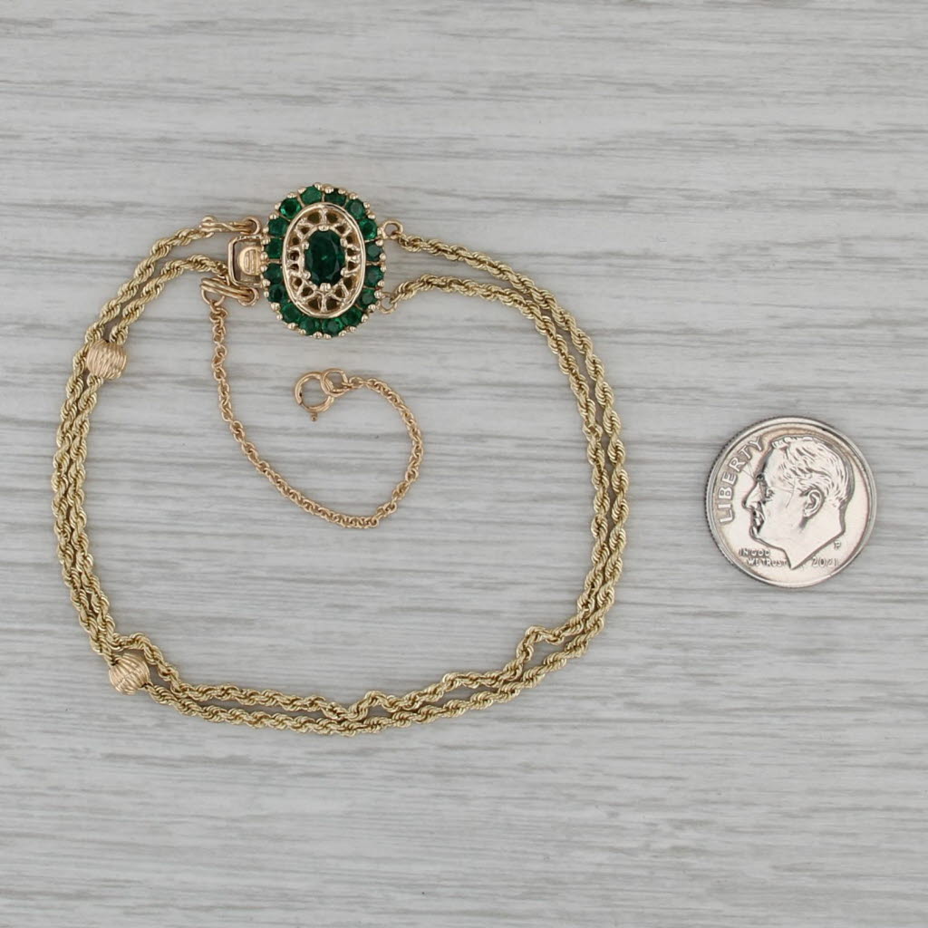 Richard Klein Slide Charm Bracelet 14k Yellow Gold 7" 1.12ctw Emerald Clasp