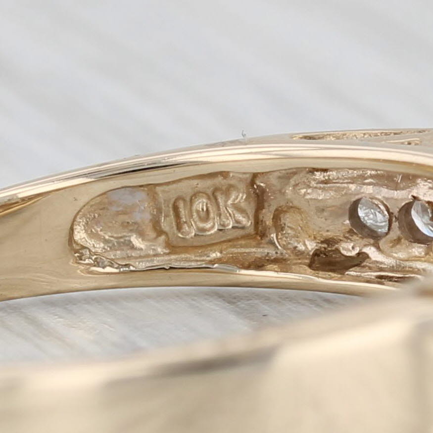 Light Gray 0.25ctw Marquise Diamond Engagement Ring 10k Yellow Gold Size 7.25 Heart Bridge