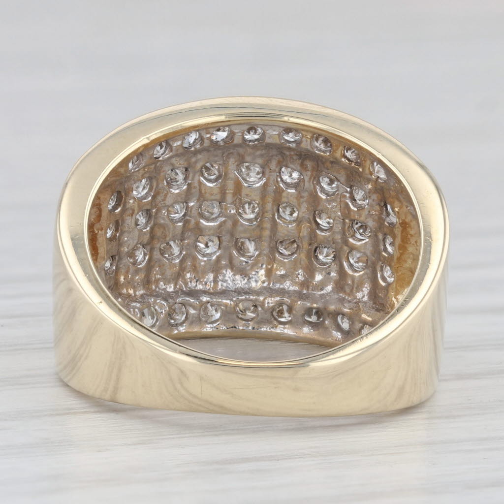 Light Gray 0.55ctw Diamond Ring 10k Yellow Gold Size 7.25 Cocktail