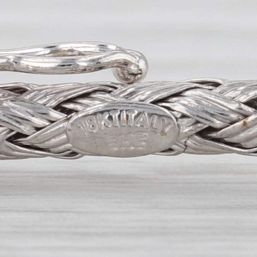 Basketweave Bangle Bracelet 18k White Gold 6.75" 2.8mm
