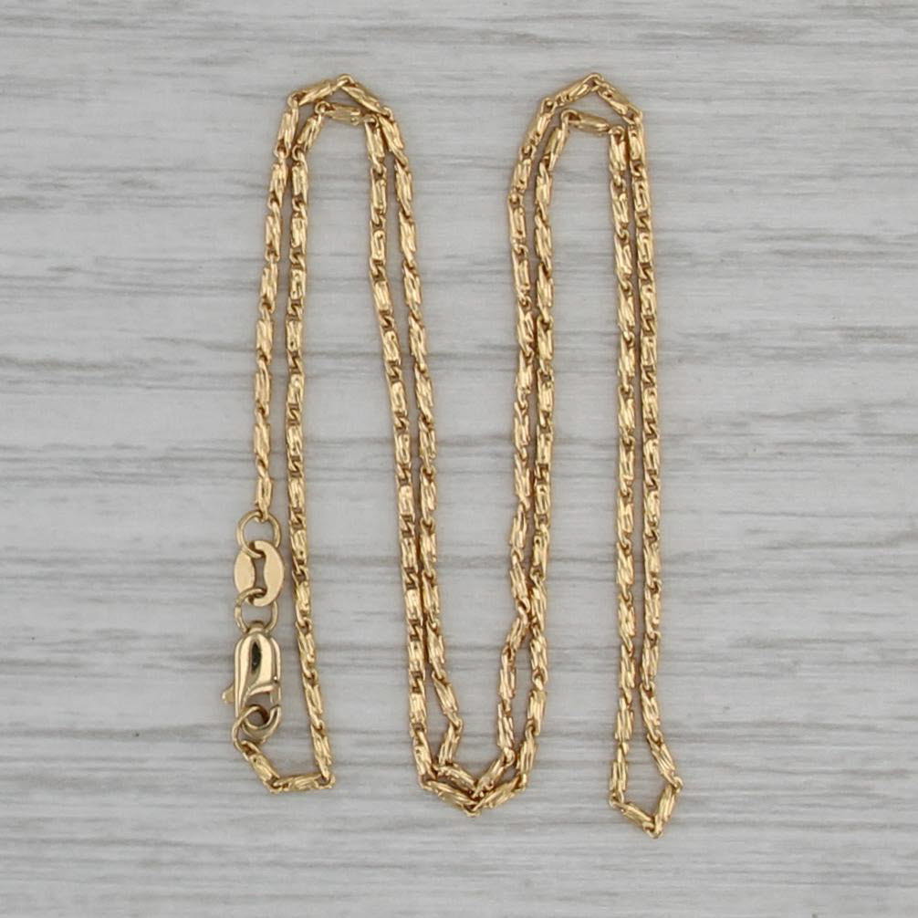 Tube Chain Necklace 18k Yellow Gold 16" 1.2mm