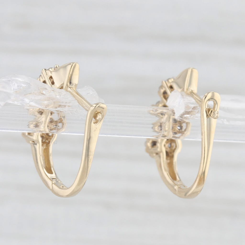 Light Gray 0.20ctw Diamond Journey J-Hook Earrings 10k Yellow Gold