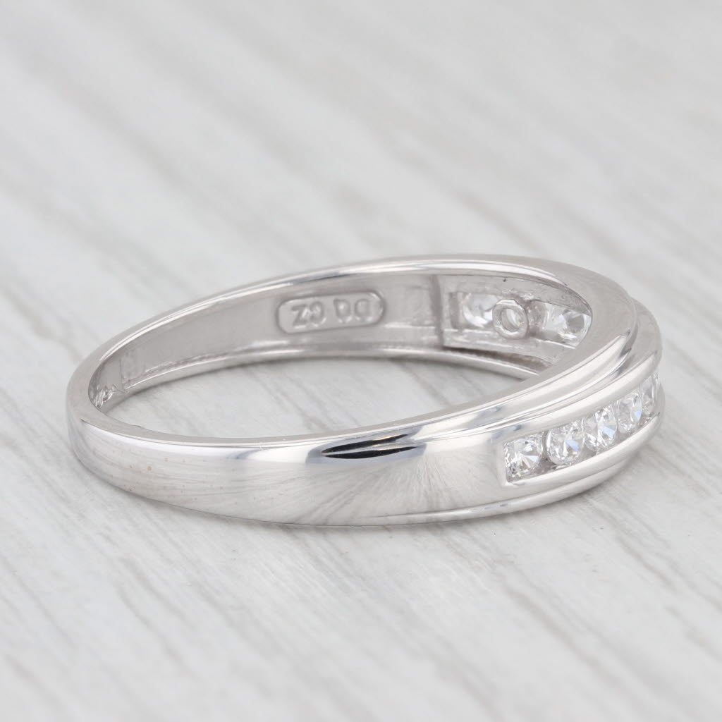 Light Gray 0.36ctw Cubic Zirconia Men's Wedding Band 14k White Gold Size 11 Ring