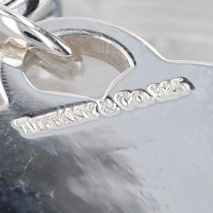 Engravable Tiffany ID Heart Tag Necklace Sterling Silver 16" Cable Chain
