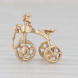Tricycle Charm 14k Yellow Gold Small Vintage Keepsake Pendant Wheels Move