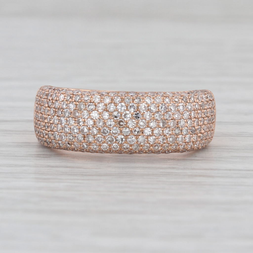 Effy 1ctw Pave Diamond Ring 14k Rose Gold Size 7.25 Anniversary Band