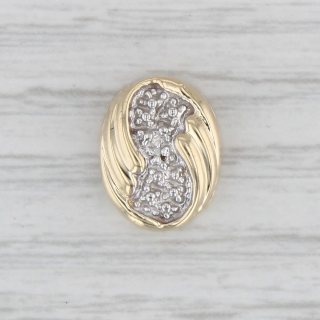 Light Gray OMG Diamond Slide Bracelet Charm 14k Yellow Gold Vintage