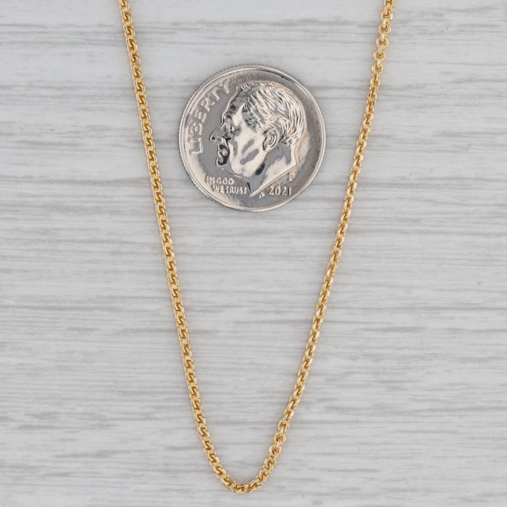 Gray 18" Cable Chain Necklace 14k Yellow Gold 1.6mm