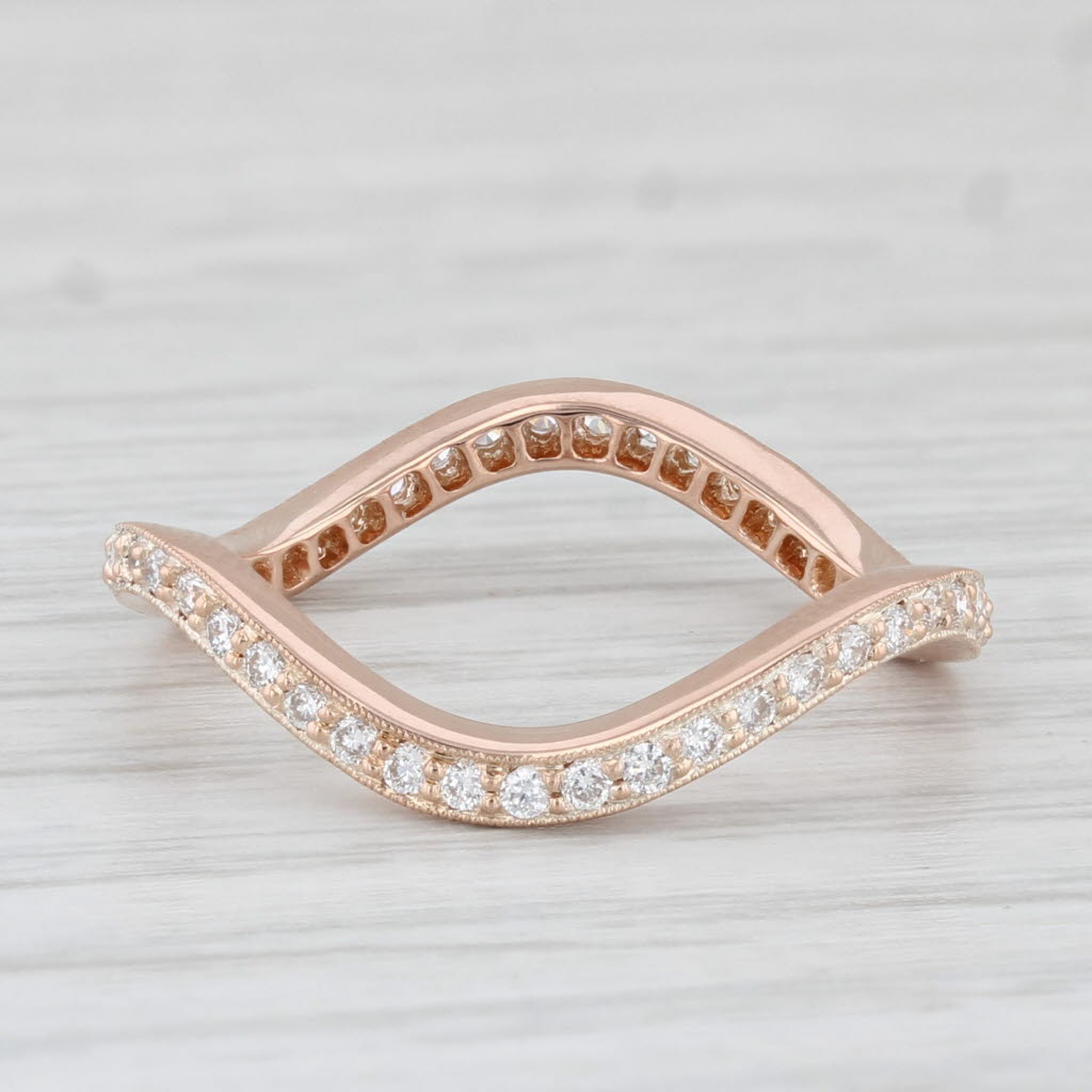 Light Gray New Beverley K 0.35ctw Contoured Curved Diamond Eternity Ring 18k Rose Gold Band