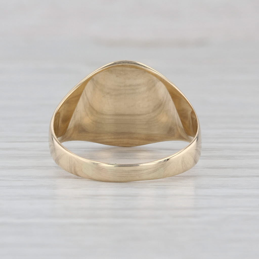 Engravable Oval Signet Ring 10k Yellow Gold Size 11.75