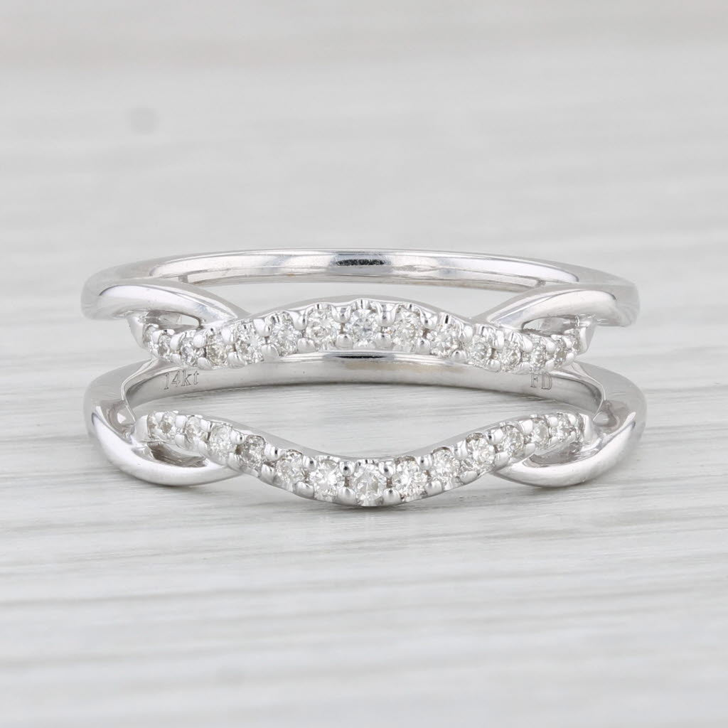 Light Gray 0.20ctw Diamond Ring Jacket Enhancer 14k White Gold Size 7 Wedding Band