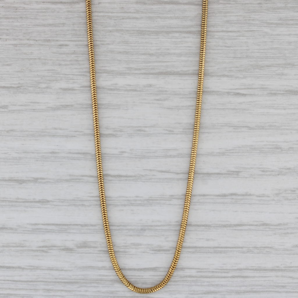 Gray Snake Chain Necklace 16.5" 1.4mm 18k Yellow Gold