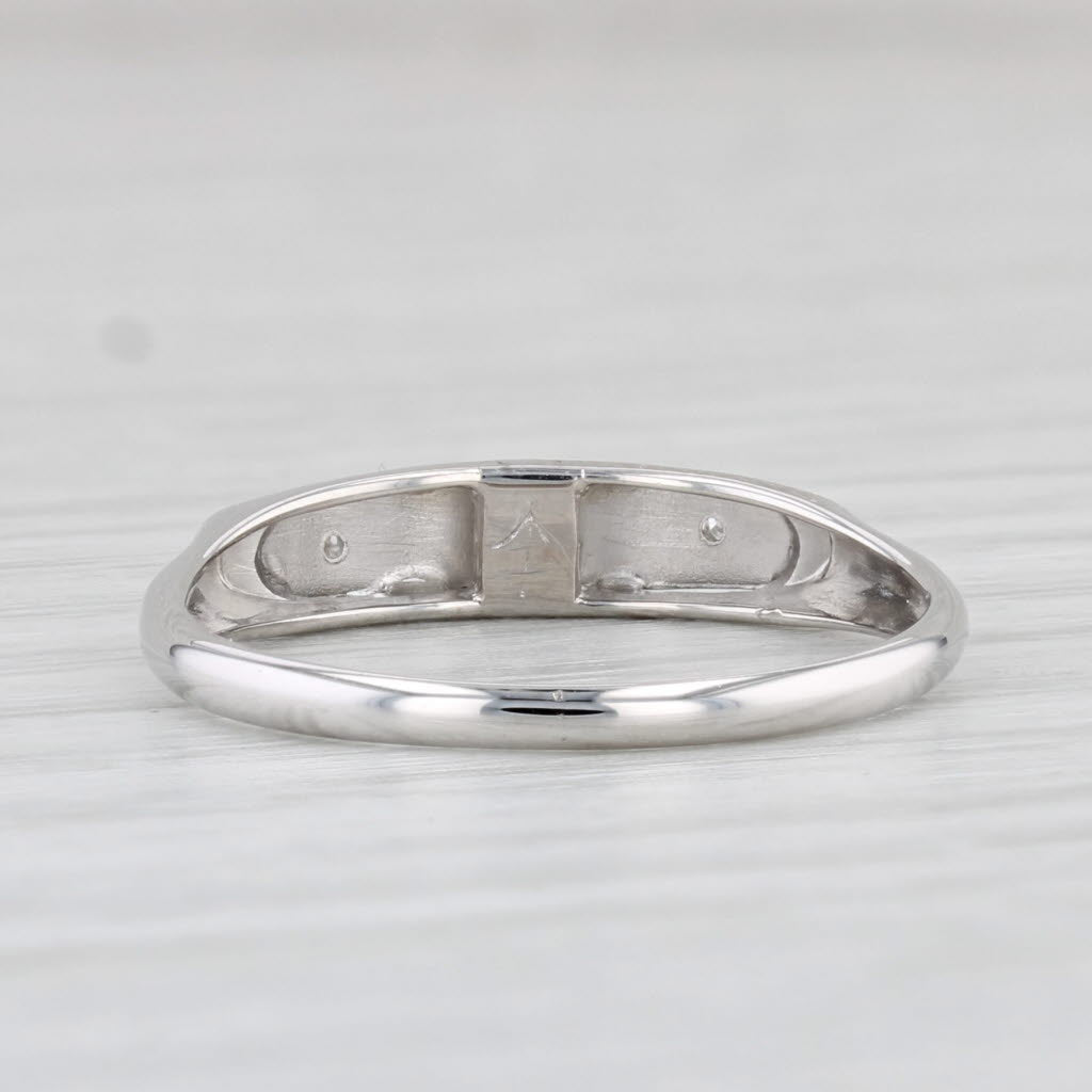 Light Gray Vintage Diamond Ring 14k White Gold Size 6.5 Stackable Wedding Band