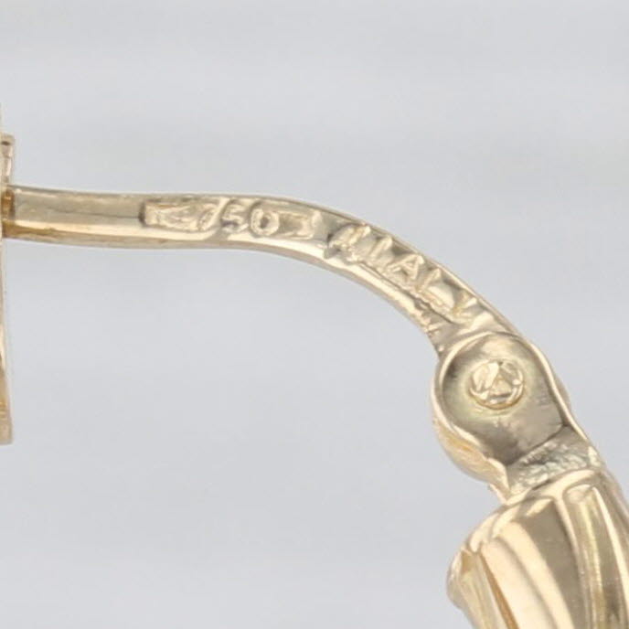 Milor Italy Double Hoop Earrings 18k Yellow Gold Snap Top Round Hoops