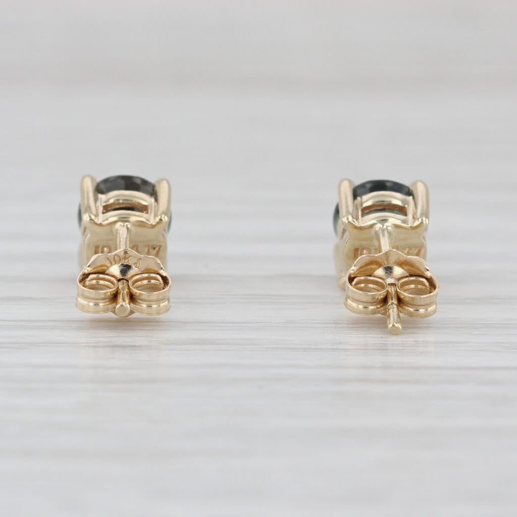 1.83ctw Color Change Sapphire Stud Earrings 10k Gold Round Solitaire Studs