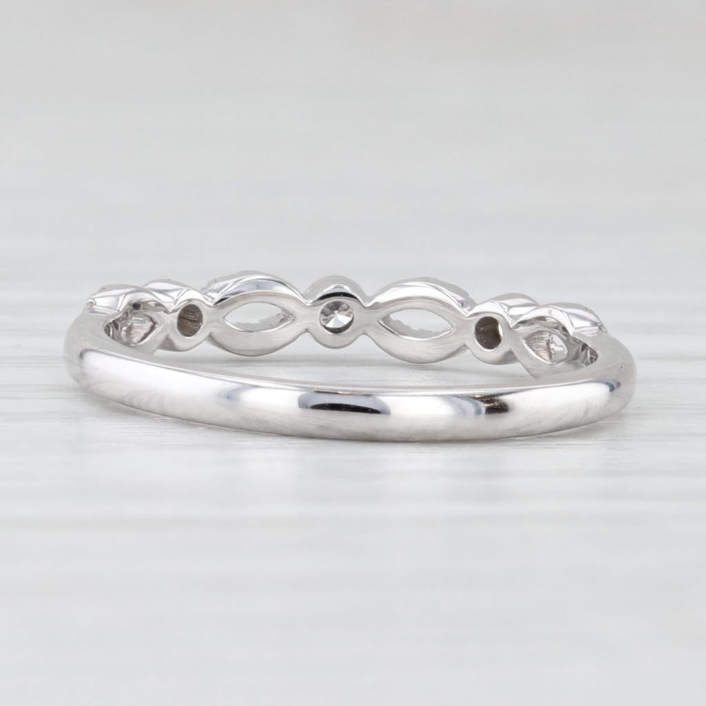 Light Gray New 0.16ctw Diamond Wedding Band 14k White Gold Stackable Anniversary Ring 6.5