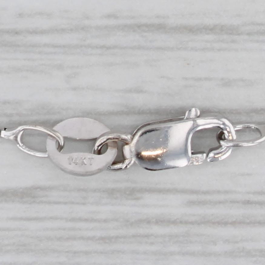 Gray 0.45ctw Diamond Journey Pendant Necklace 14k White Gold 17" Box Chain