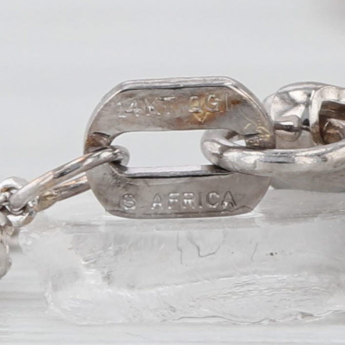 0.38ctw Diamond Bar Pendant Necklace 14k White Gold 18.25" Cable Chain